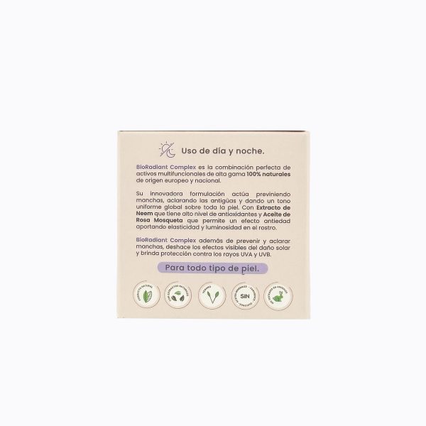 Bioradiant Complex Antimanchas con SPF Paliwa Neem - vista lateral del envase