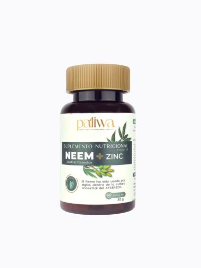Cápsulas de Neem + Zinc Paliwa Neem - suplemento natural con neem y zinc