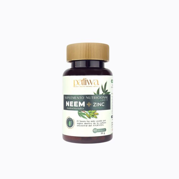 Cápsulas de Neem + Zinc Paliwa Neem - suplemento natural con neem y zinc