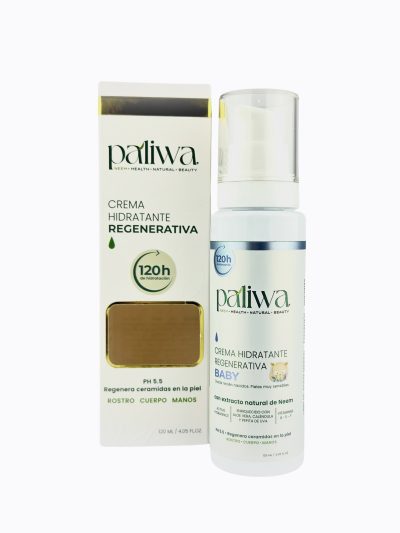 Crema Hidratante Regenerativa Baby Paliwa Neem - textura de la crema hidratante