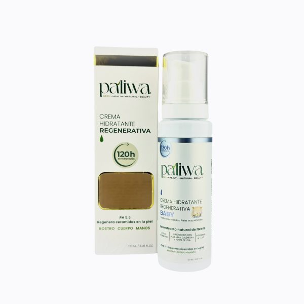 Crema Hidratante Regenerativa Baby Paliwa Neem - textura de la crema hidratante
