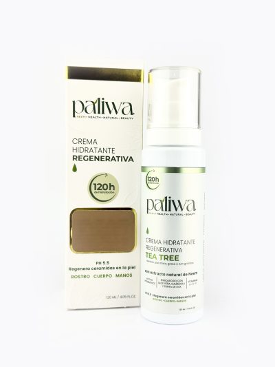 Crema Hidratante Regenerativa Tea Tree Paliwa Neem - textura de la crema hidratante