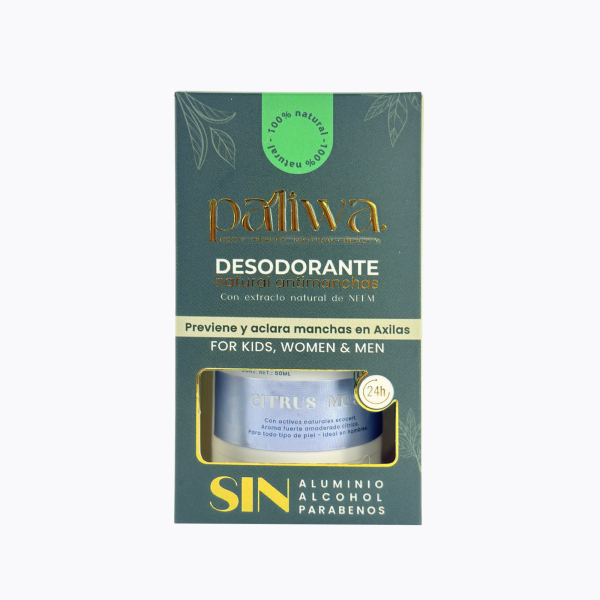 Desodorante Natural Citrus Musk Paliwa Neem - desodorante natural sin aluminio con neem