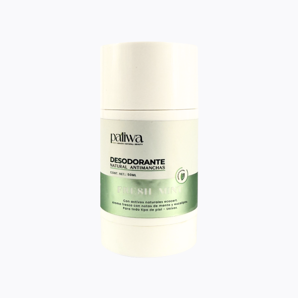 Desodorante Natural Fresh Mint Paliwa Neem - textura y envase del desodorante natural