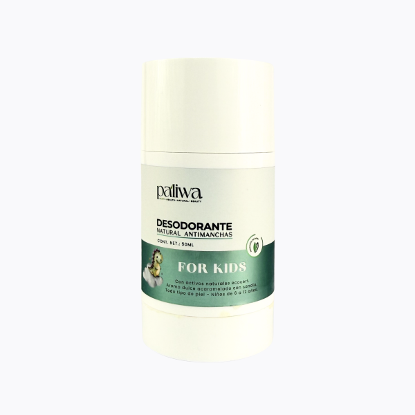 Desodorante Natural Kids Paliwa Neem - textura y envase del desodorante natural