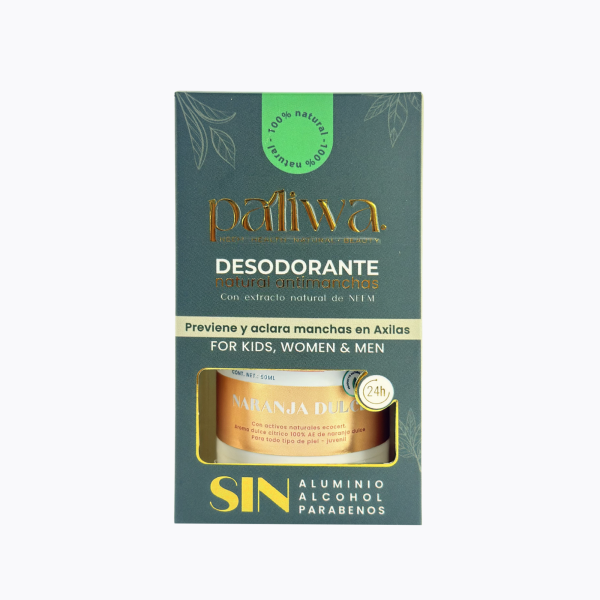 Desodorante Natural Naranja Dulce Paliwa Neem - desodorante natural sin aluminio con neem