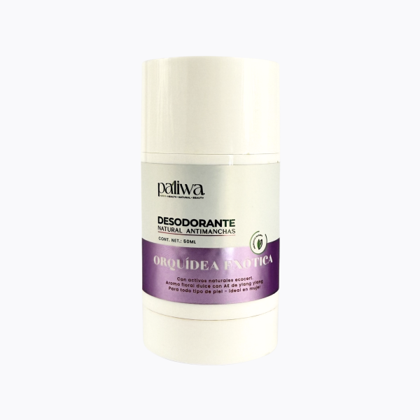 Desodorante Natural Orquídea Exótica Paliwa Neem - textura y envase del desodorante natural