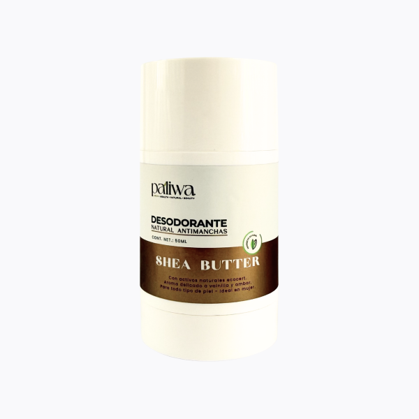 Desodorante Natural Shea Butter Paliwa Neem - textura y envase del desodorante natural