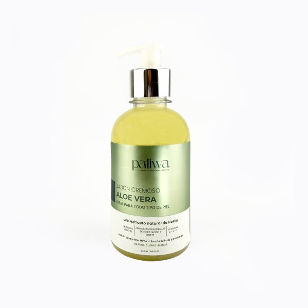 Jabón Cremoso de Aloe Vera Paliwa Neem - jabón natural con neem y aloe vera