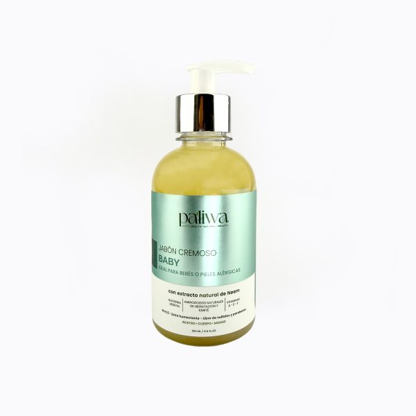 Jabón Cremoso Baby Paliwa Neem - jabón natural suave con neem para bebés