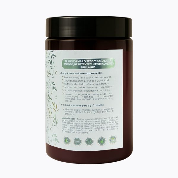 Mascarilla Capilar Reparación 3en1 Paliwa Neem - detalle del envase, dermocosmética natural