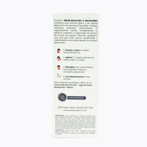 Sérum Bakuchiol & Niacinamide Paliwa Neem - presentación del producto