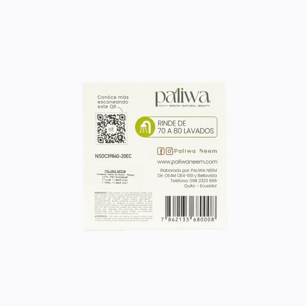 Shampoo Sólido Happy Paliwa Neem - información y modo de uso